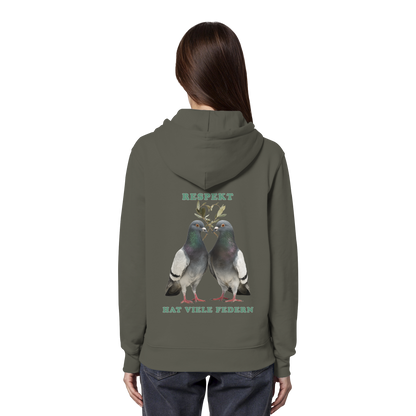 vegwear "Respekt hat viele Federn" - unisex Bio Hoodie / Kapuzenpulli