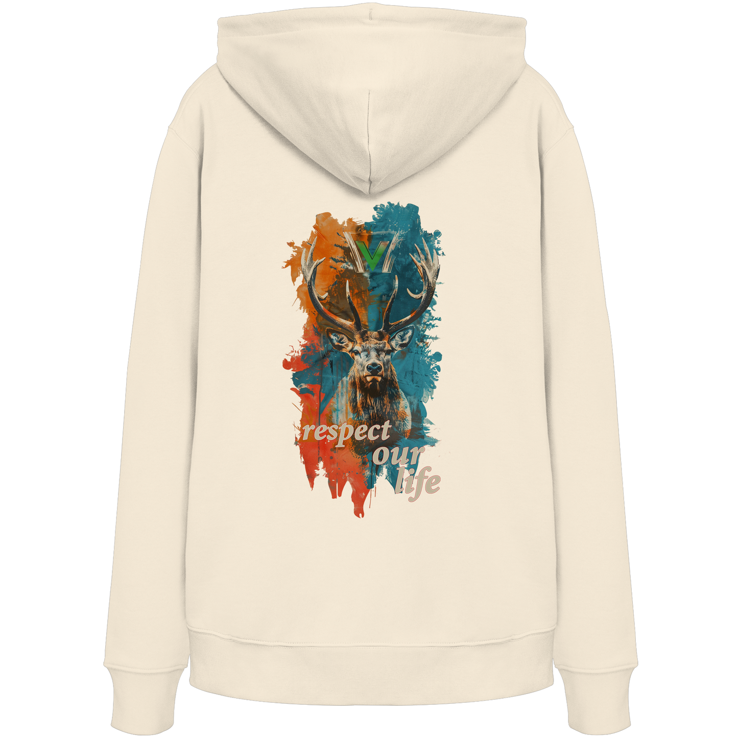 vegwear "respect our life - Hirsch" - unisex Hoodie / Kapuzenpulli