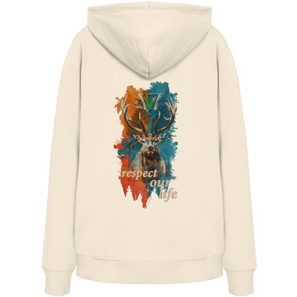 vegwear "respect our life - Hirsch" - unisex Hoodie / Kapuzenpulli