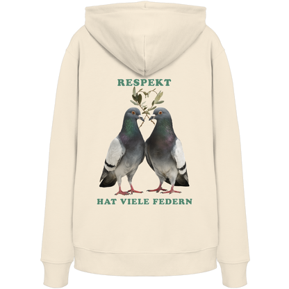 vegwear "Respekt hat viele Federn" - unisex Bio Hoodie / Kapuzenpulli