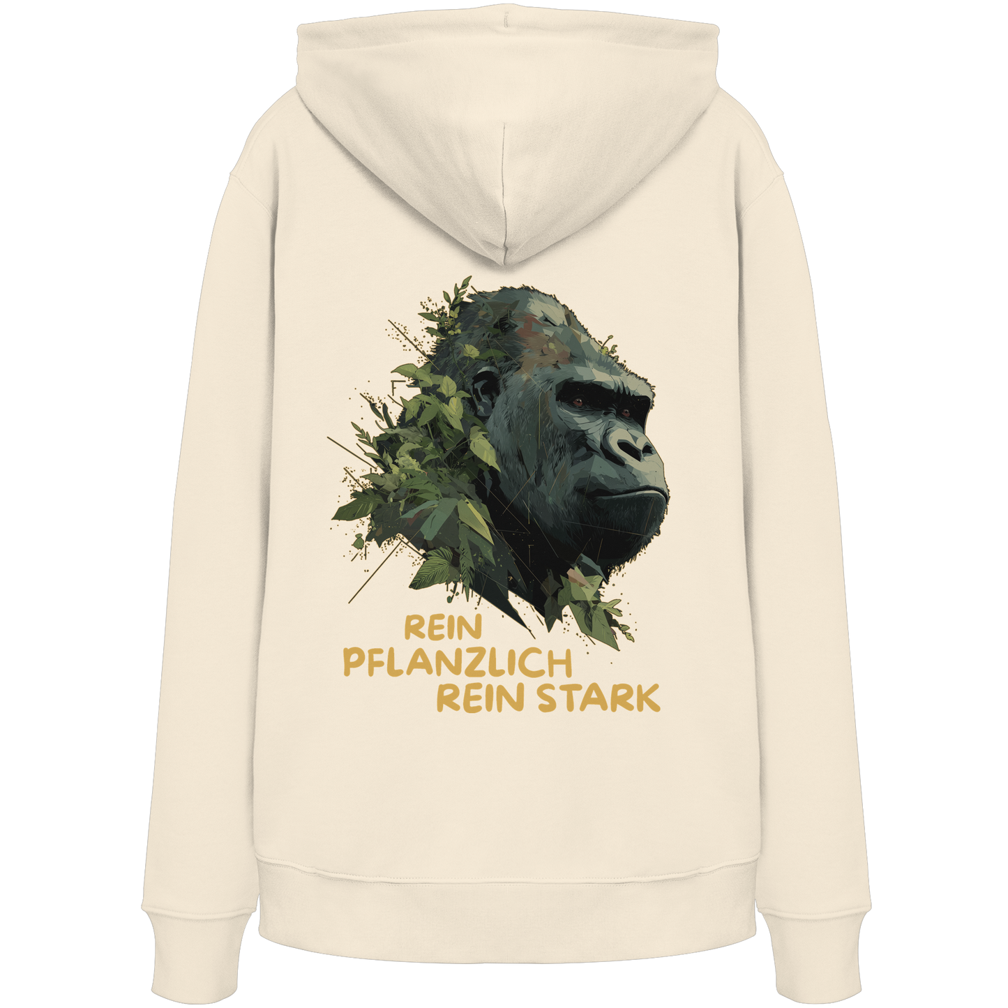 vegwear "Gorilla, rein pflanzlich rein stark - unisex Hoodie / Kapuzenpulli, bio vegan