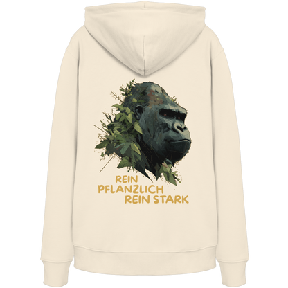 vegwear "Gorilla, rein pflanzlich rein stark - unisex Hoodie / Kapuzenpulli, bio vegan