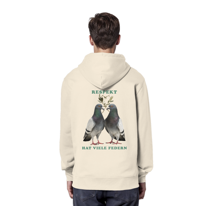 vegwear "Respekt hat viele Federn" - unisex Bio Hoodie / Kapuzenpulli