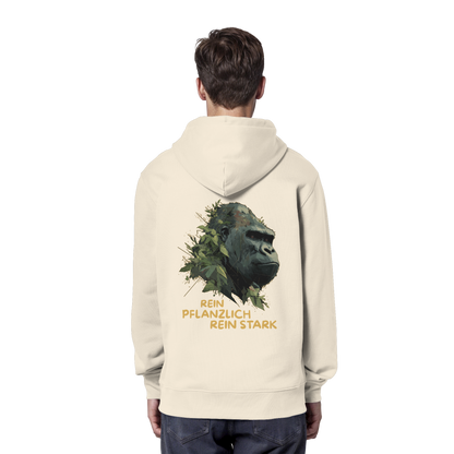vegwear "Gorilla, rein pflanzlich rein stark - unisex Hoodie / Kapuzenpulli, bio vegan