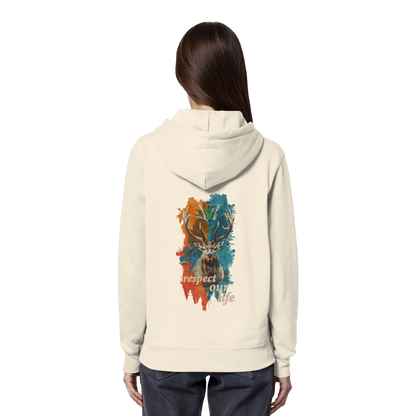 vegwear "respect our life - Hirsch" - unisex Hoodie / Kapuzenpulli