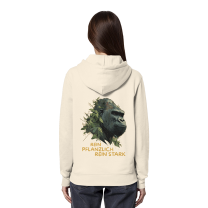vegwear "Gorilla, rein pflanzlich rein stark - unisex Hoodie / Kapuzenpulli, bio vegan
