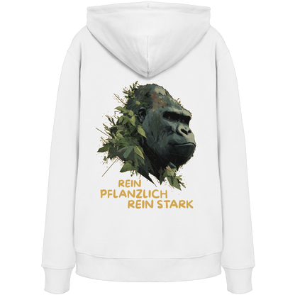 vegwear "Gorilla, rein pflanzlich rein stark - unisex Hoodie / Kapuzenpulli, bio vegan