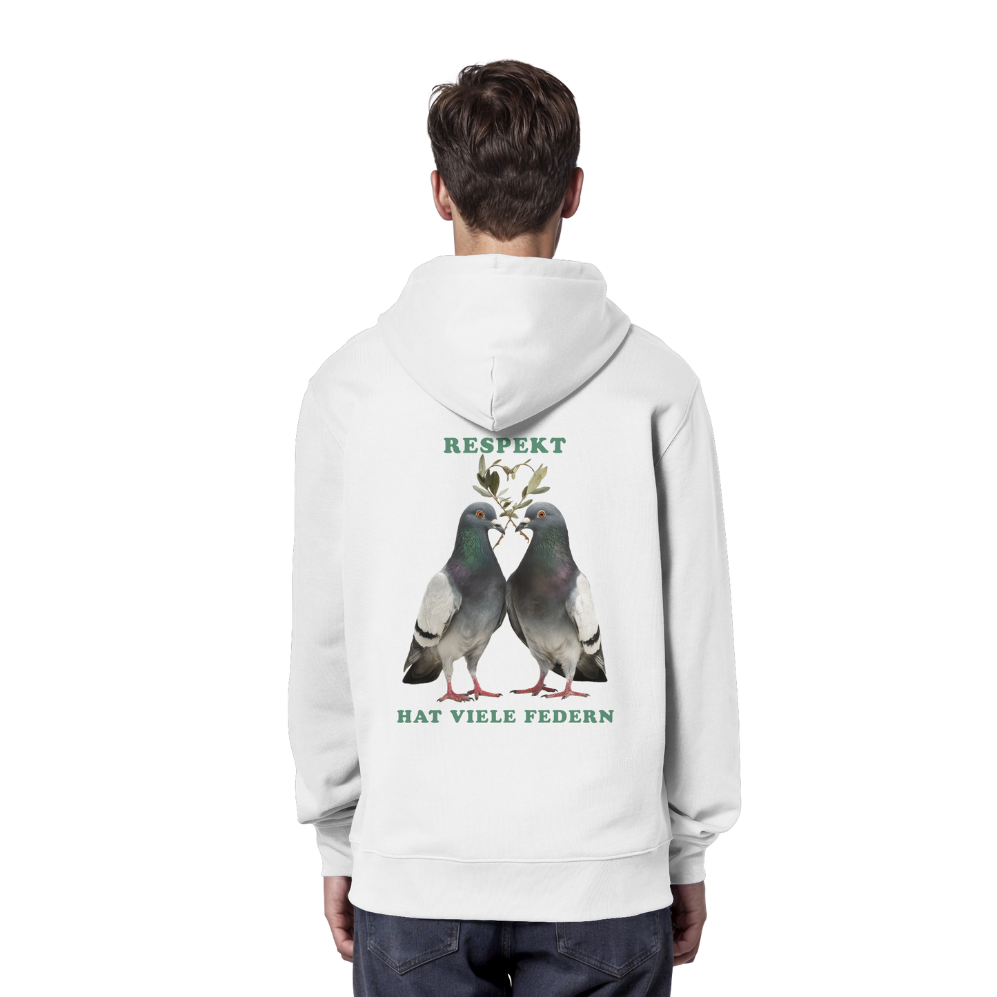 vegwear "Respekt hat viele Federn" - unisex Bio Hoodie / Kapuzenpulli