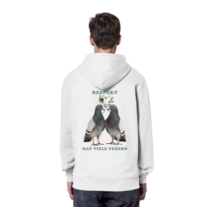 vegwear "Respekt hat viele Federn" - unisex Bio Hoodie / Kapuzenpulli