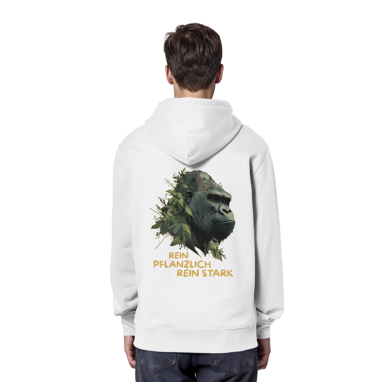 vegwear "Gorilla, rein pflanzlich rein stark - unisex Hoodie / Kapuzenpulli, bio vegan