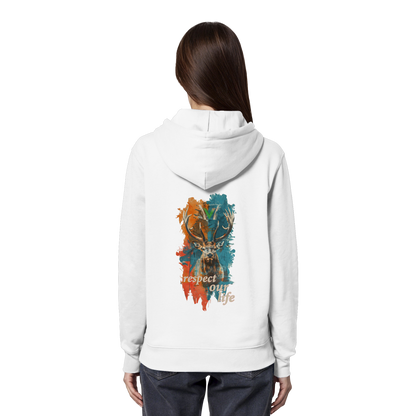 vegwear "respect our life - Hirsch" - unisex Hoodie / Kapuzenpulli