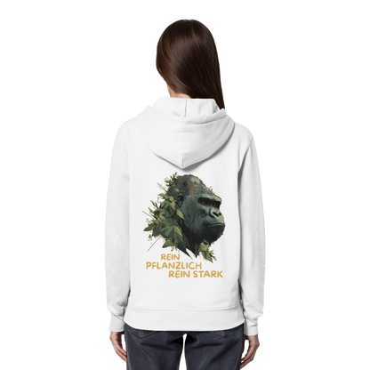 vegwear "Gorilla, rein pflanzlich rein stark - unisex Hoodie / Kapuzenpulli, bio vegan