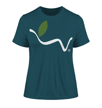 Motif "vegwear Logo white" - slim-fit women's organic T-shirt