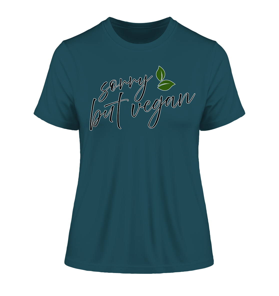 Motif "sorry but vegan" - tight-fitting women's organic T-shirt