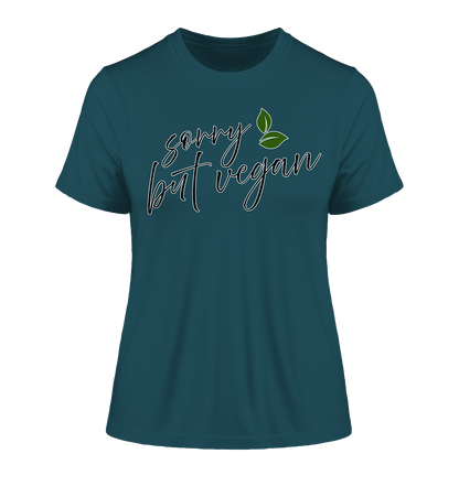 Motif "sorry but vegan" - tight-fitting women's organic T-shirt