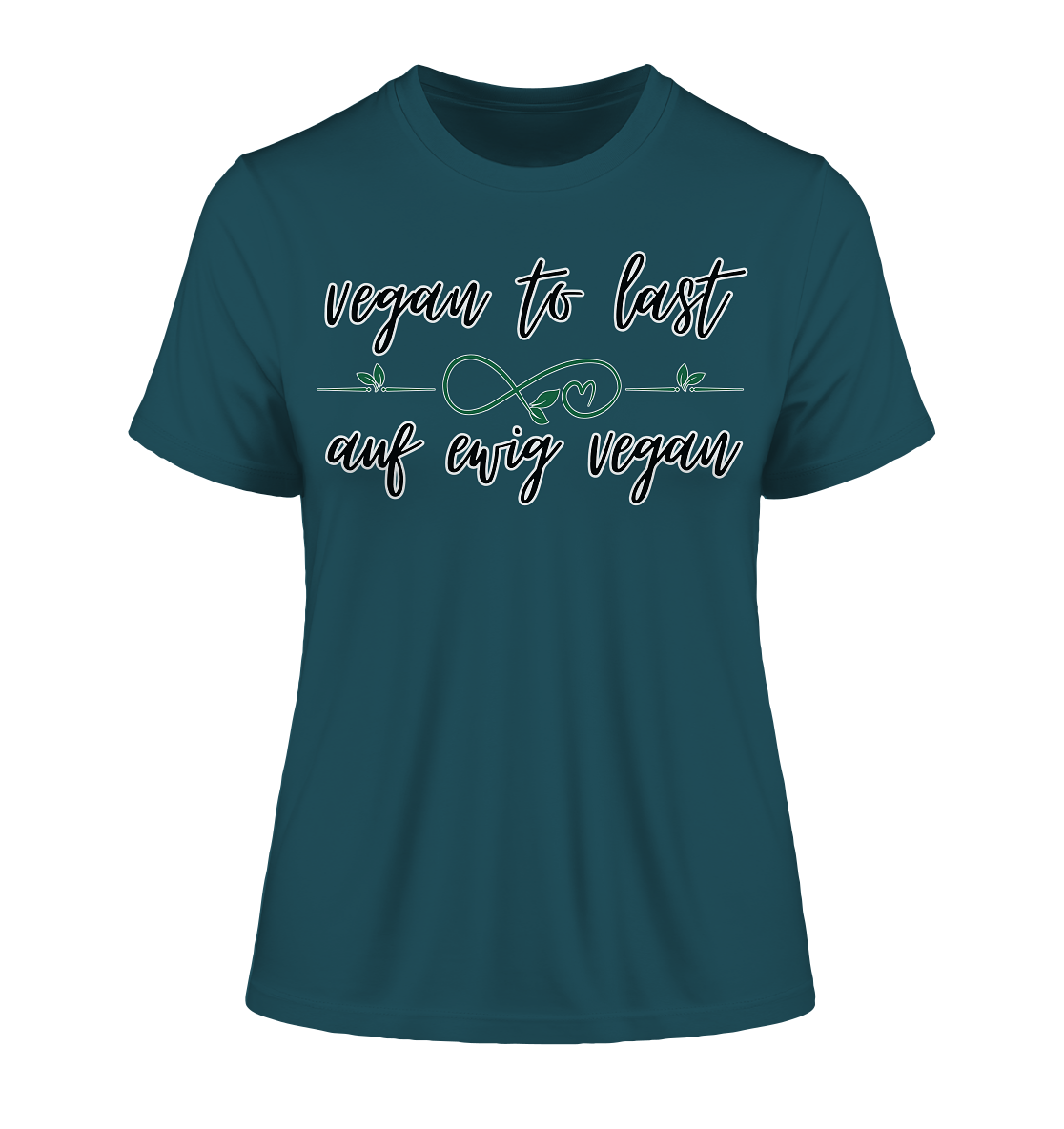 Motiv "vegan to last" - eng geschnittenes Damen Bio T-Shirt