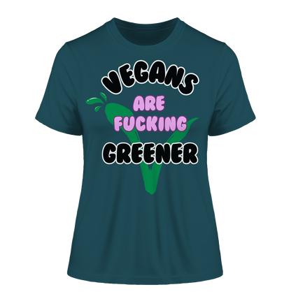 "vegans are fucking greener" motif - slim-fit women's organic T-shirt