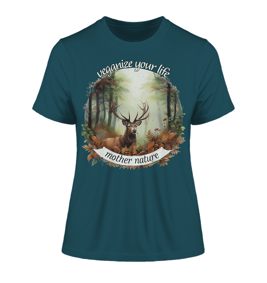 "mother nature" motif - slim-fit women's organic T-shirt