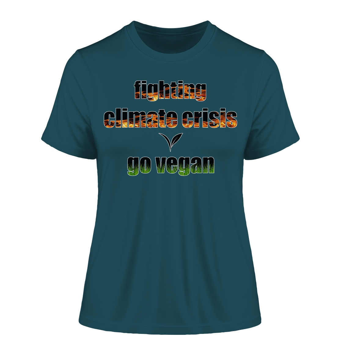 Motiv "fighting climate cirsis" - eng geschnittenes Damen Bio T-Shirt