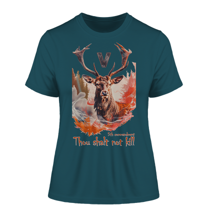 Motiv "thou shalt not kill" - eng geschnittenes Bio Damen T-Shirt