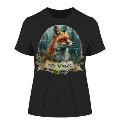 Motif "respect each other" - tight-fitting women's organic T-shirt