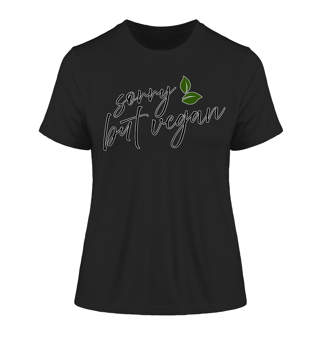 Motif "sorry but vegan" - tight-fitting women's organic T-shirt