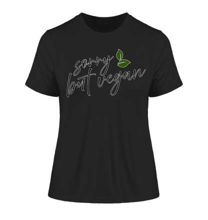 Motif "sorry but vegan" - tight-fitting women's organic T-shirt