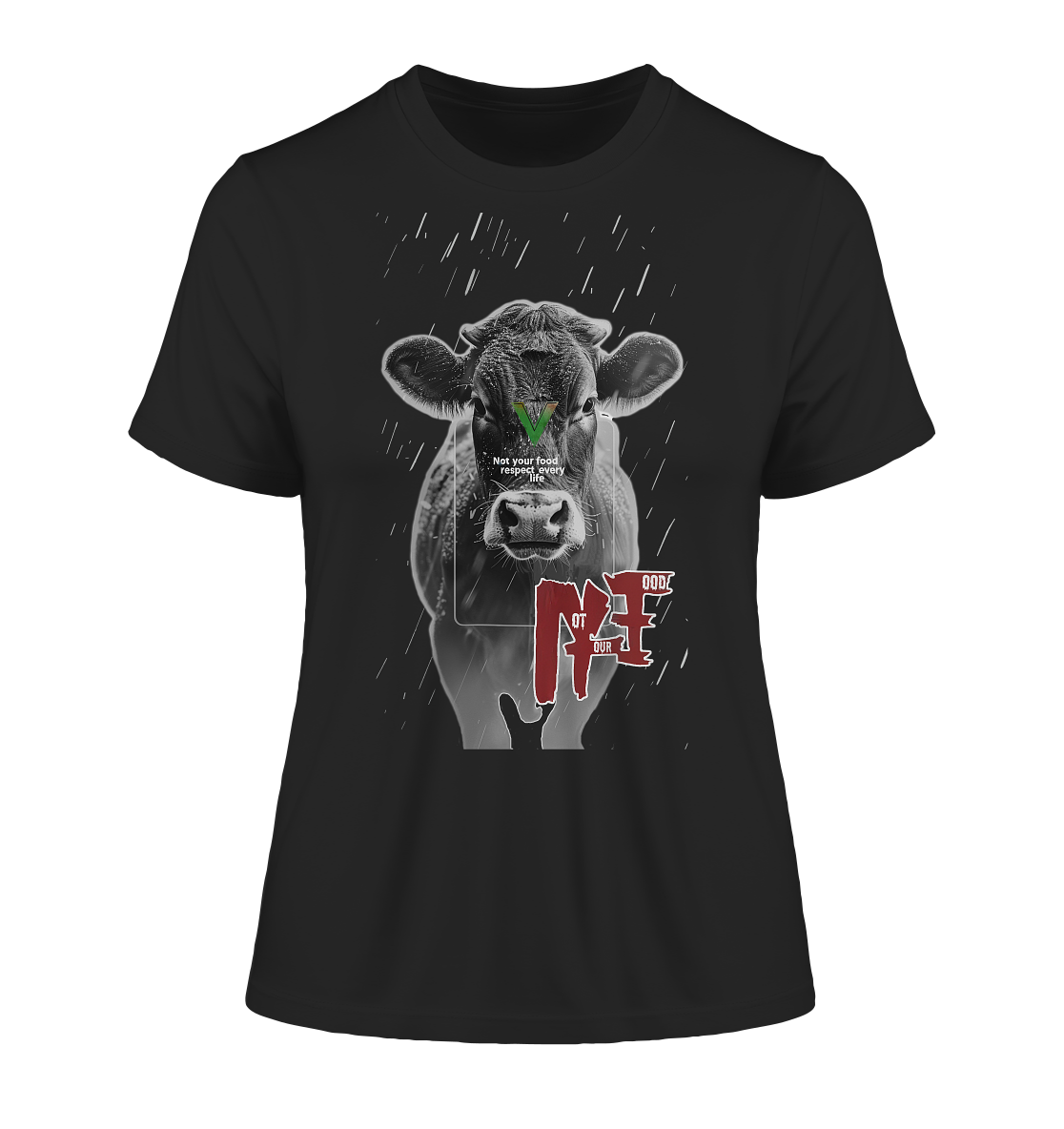 Motiv "not your food" - eng geschnittenes Bio Damen T-Shirt