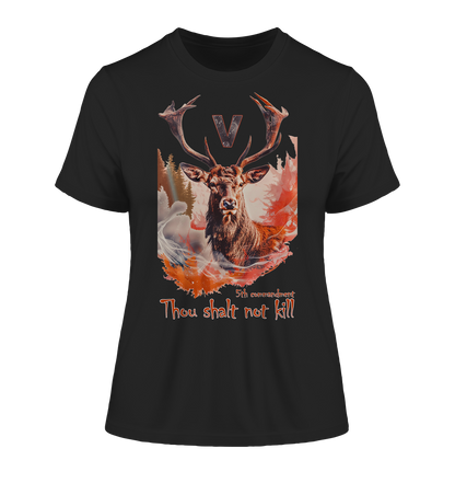 Motiv "thou shalt not kill" - eng geschnittenes Bio Damen T-Shirt