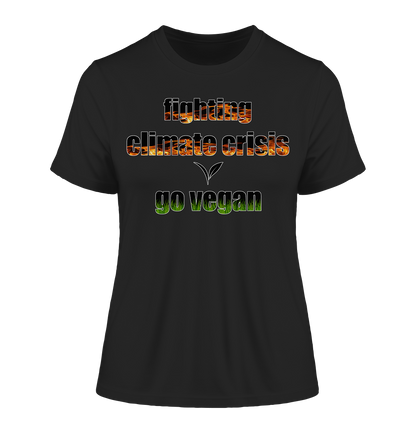 Motiv "fighting climate cirsis" - eng geschnittenes Damen Bio T-Shirt