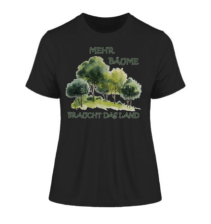 Motiv "mehr Bäume" - eng geschnittenes Damen Bio T-Shirt
