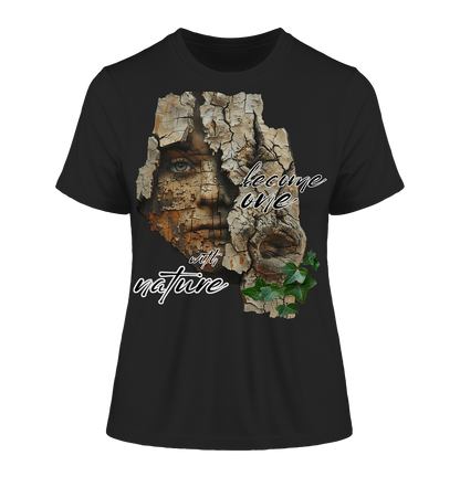 Motiv "become one with nature" - eng geschnittenes Damen Bio T-Shirt