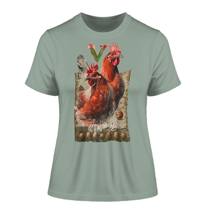 Motif "not your eggs" - tight-fitting organic women's T-shirt