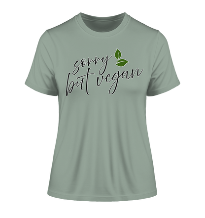 Motif "sorry but vegan" - tight-fitting women's organic T-shirt