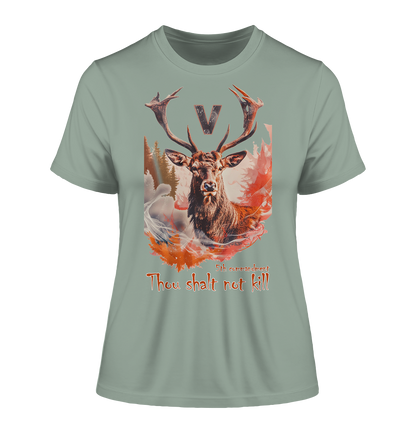 Motiv "thou shalt not kill" - eng geschnittenes Bio Damen T-Shirt