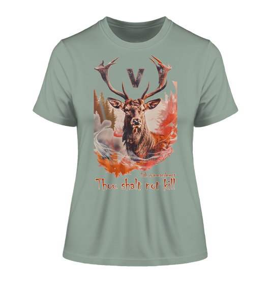 Motiv "thou shalt not kill" - eng geschnittenes Bio Damen T-Shirt