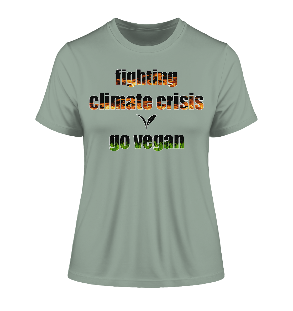 Motiv "fighting climate cirsis" - eng geschnittenes Damen Bio T-Shirt
