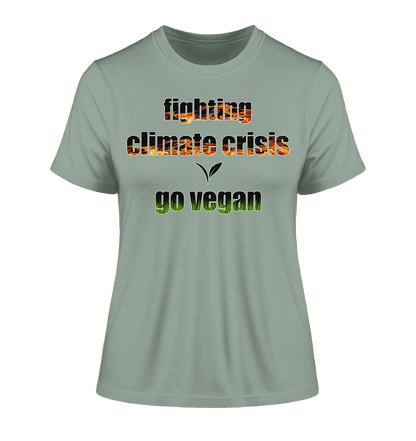 Motiv "fighting climate cirsis" - eng geschnittenes Damen Bio T-Shirt