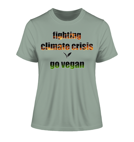 Motiv "fighting climate cirsis" - eng geschnittenes Damen Bio T-Shirt