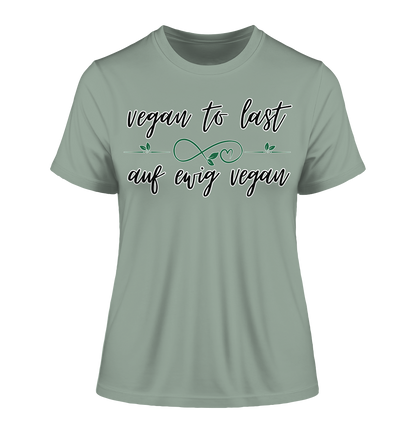 Motiv "vegan to last" - eng geschnittenes Damen Bio T-Shirt