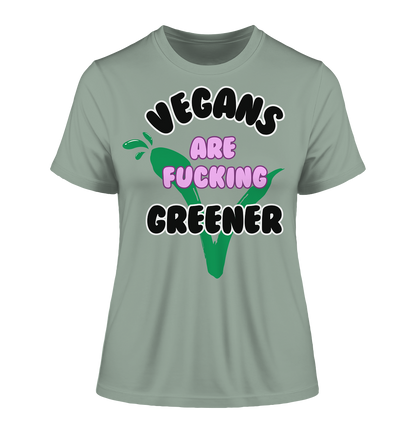"vegans are fucking greener" motif - slim-fit women's organic T-shirt