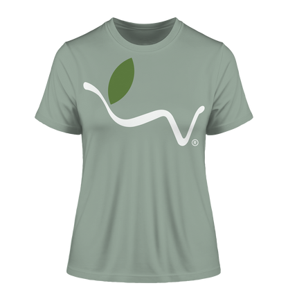 Motif "vegwear Logo white" - slim-fit women's organic T-shirt