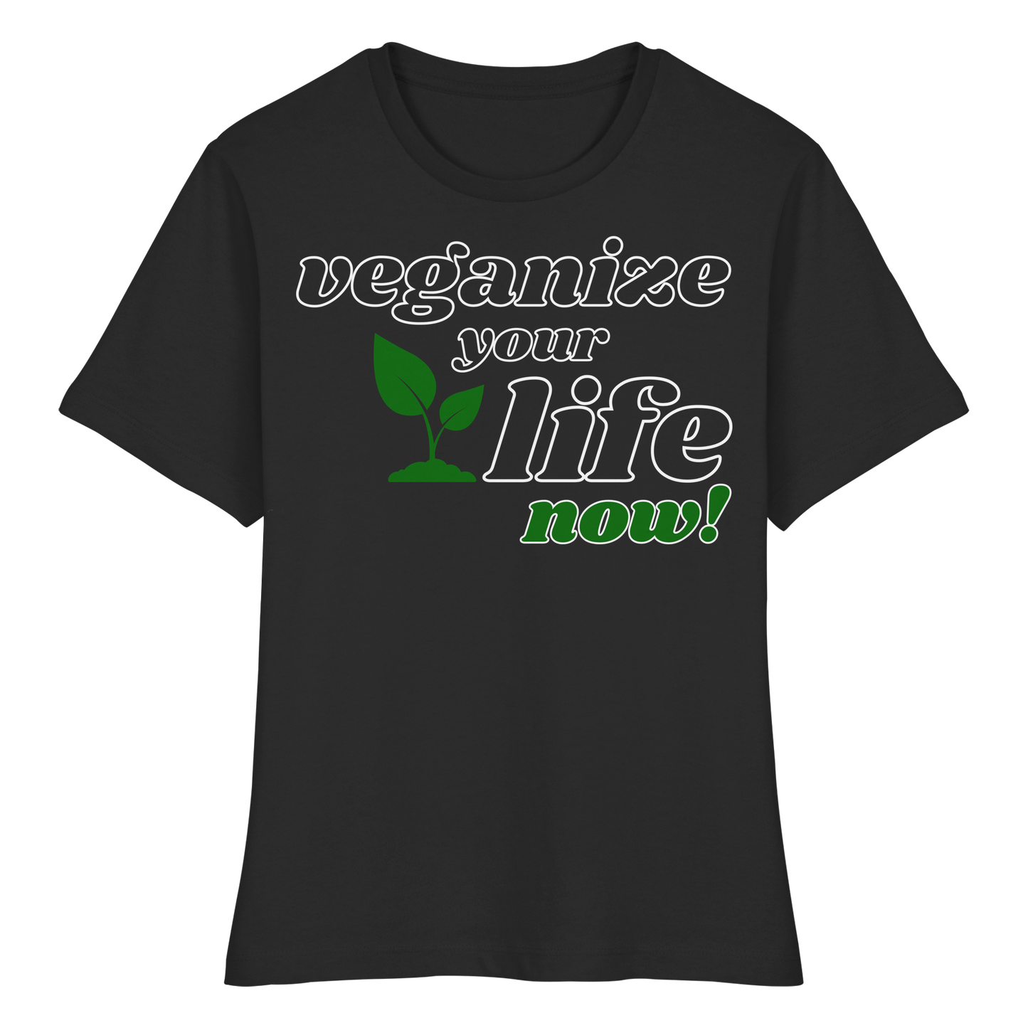 vegwear "veganize your life"  - eng geschnittenes Damen T-Shirt, bio, vegan, nachhaltig