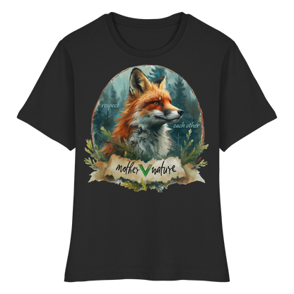 vegwear "respect each other" - eng geschnittenes Damen T-Shirt, bio, vegan