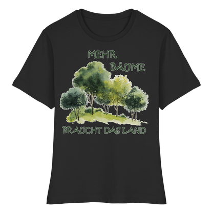 vegwear "mehr Bäume braucht das Land" - eng geschnittenes Damen Bio T-Shirt, vegan, fair, nachhaltig