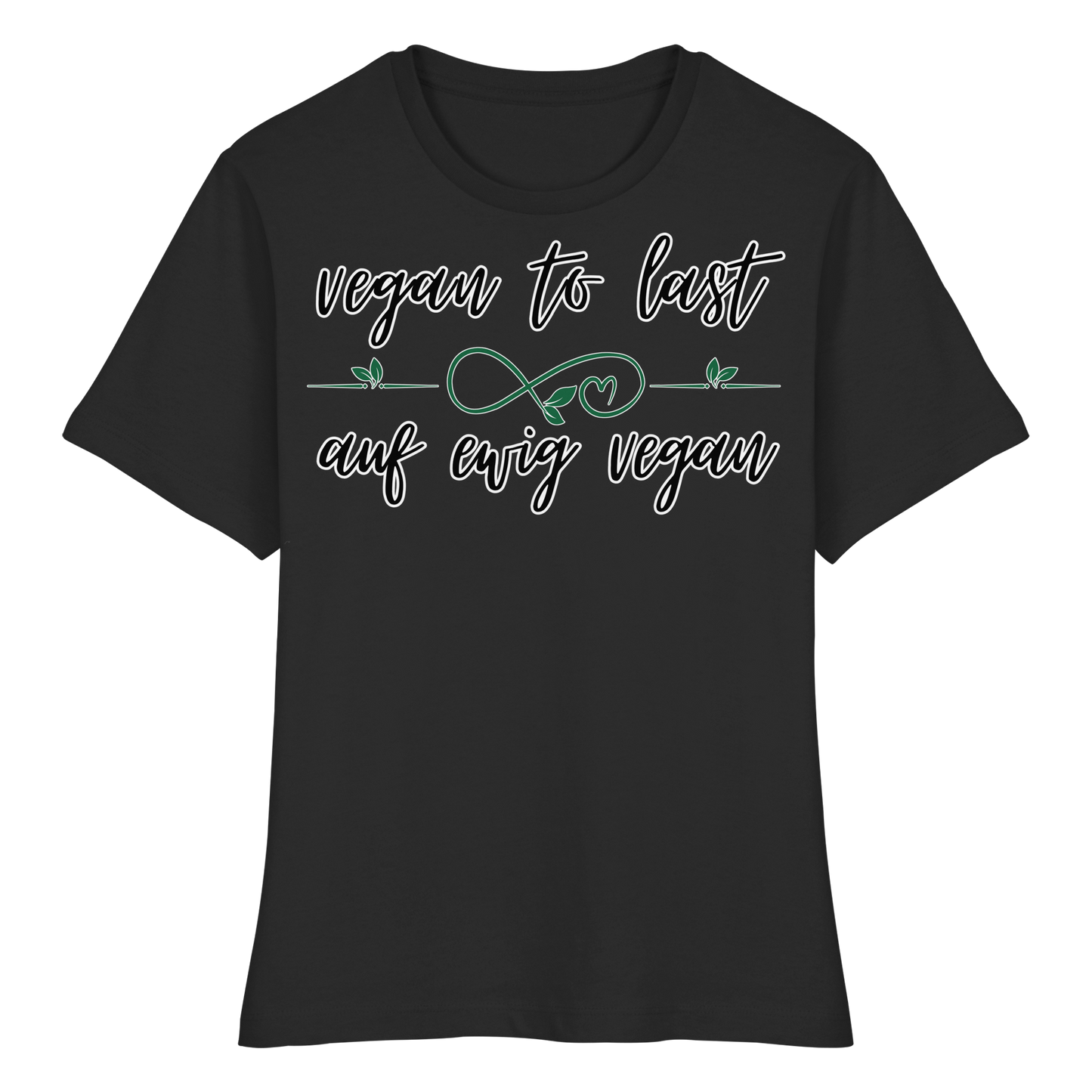 vegwear "vegan to last" - eng geschnittenes Damen T-Shirt, bio, vegan