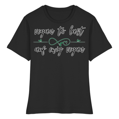 vegwear "vegan to last" - eng geschnittenes Damen T-Shirt, bio, vegan
