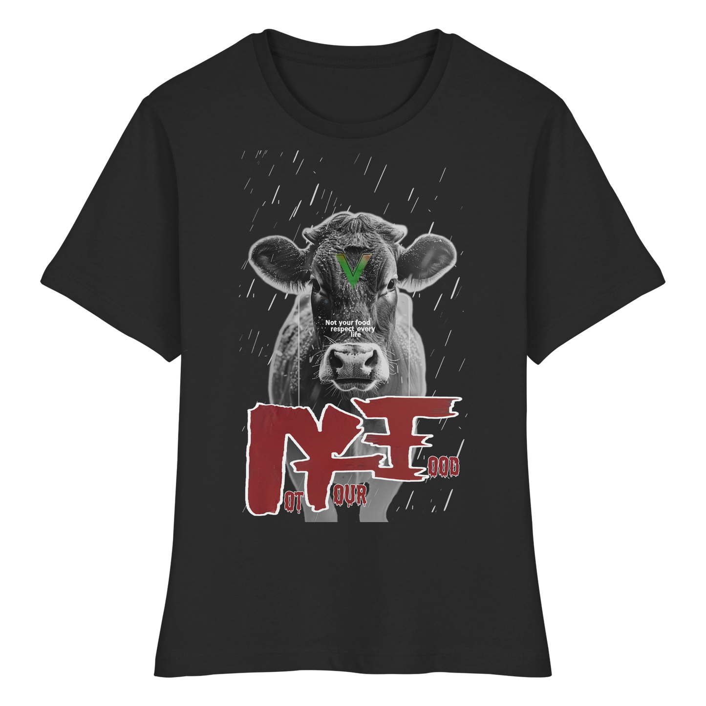 vegwear "not your food" - eng geschnittenes Damen Bio T-Shirt, vegan, fair