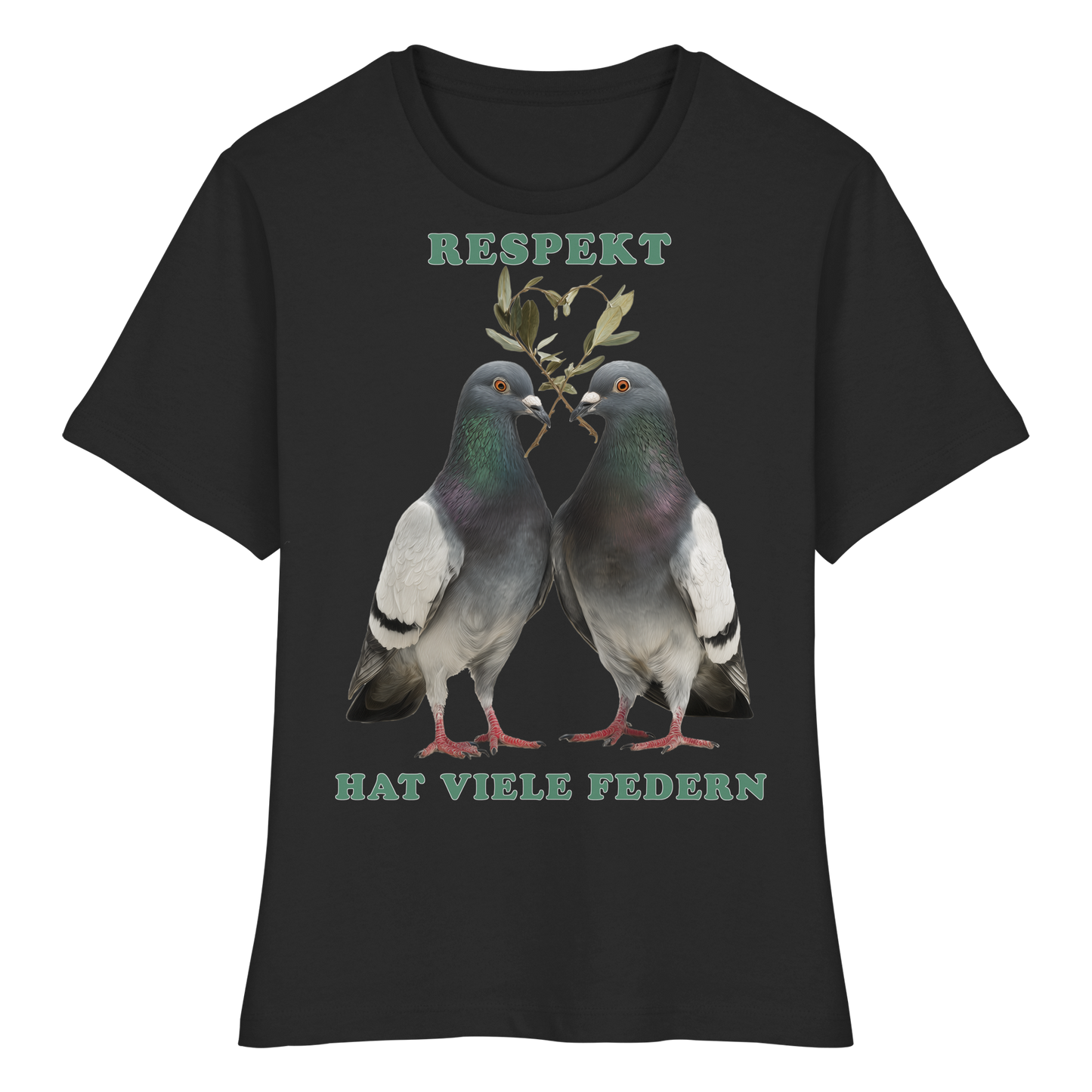 vegwear "Respekt hat viele Federn" - eng geschnittenes Damen T-Shirt