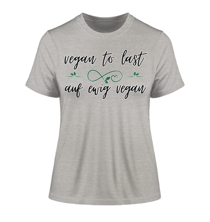 Motiv "vegan to last" - eng geschnittenes Damen Bio T-Shirt